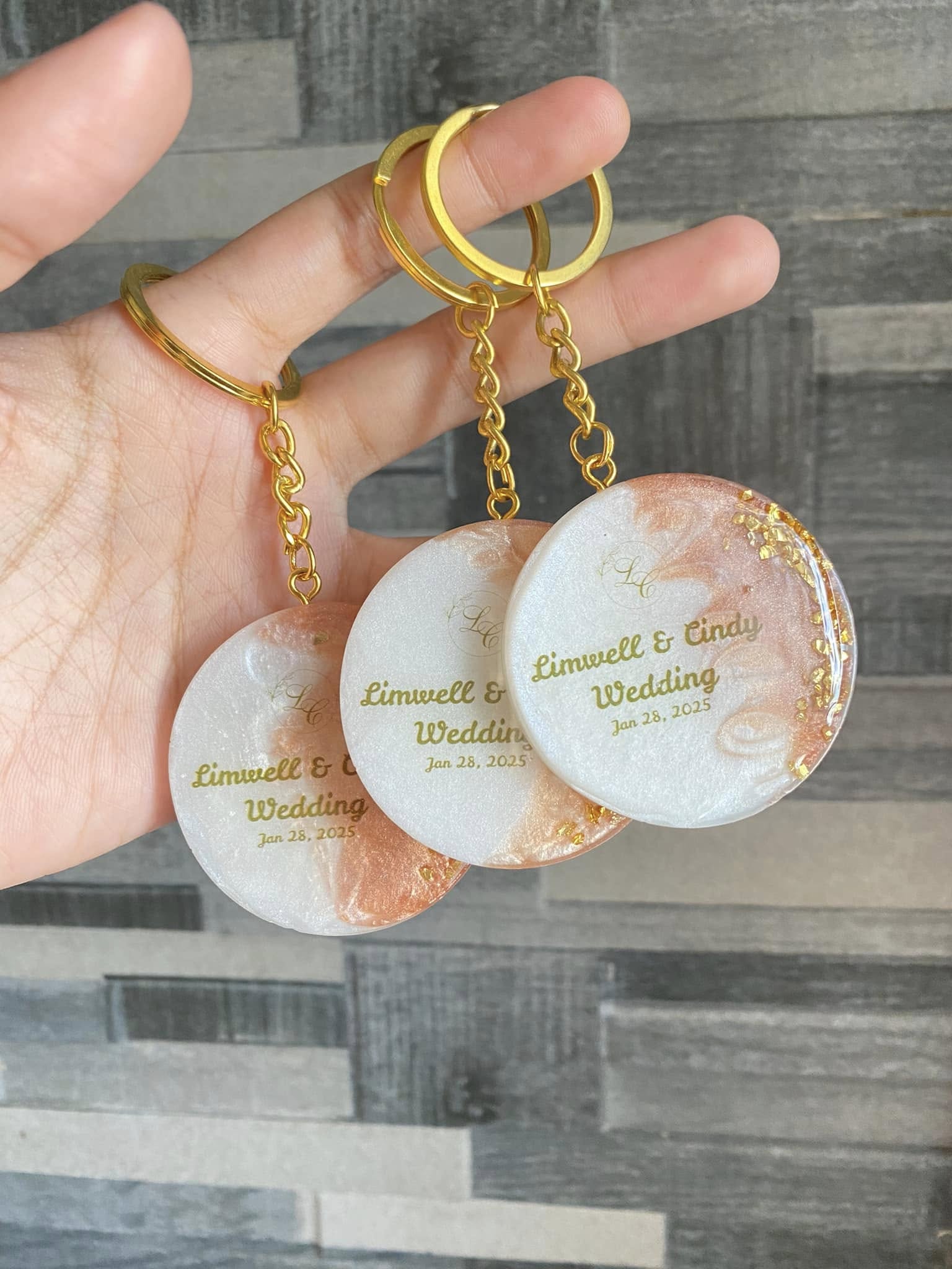 Resin Circle Keychain