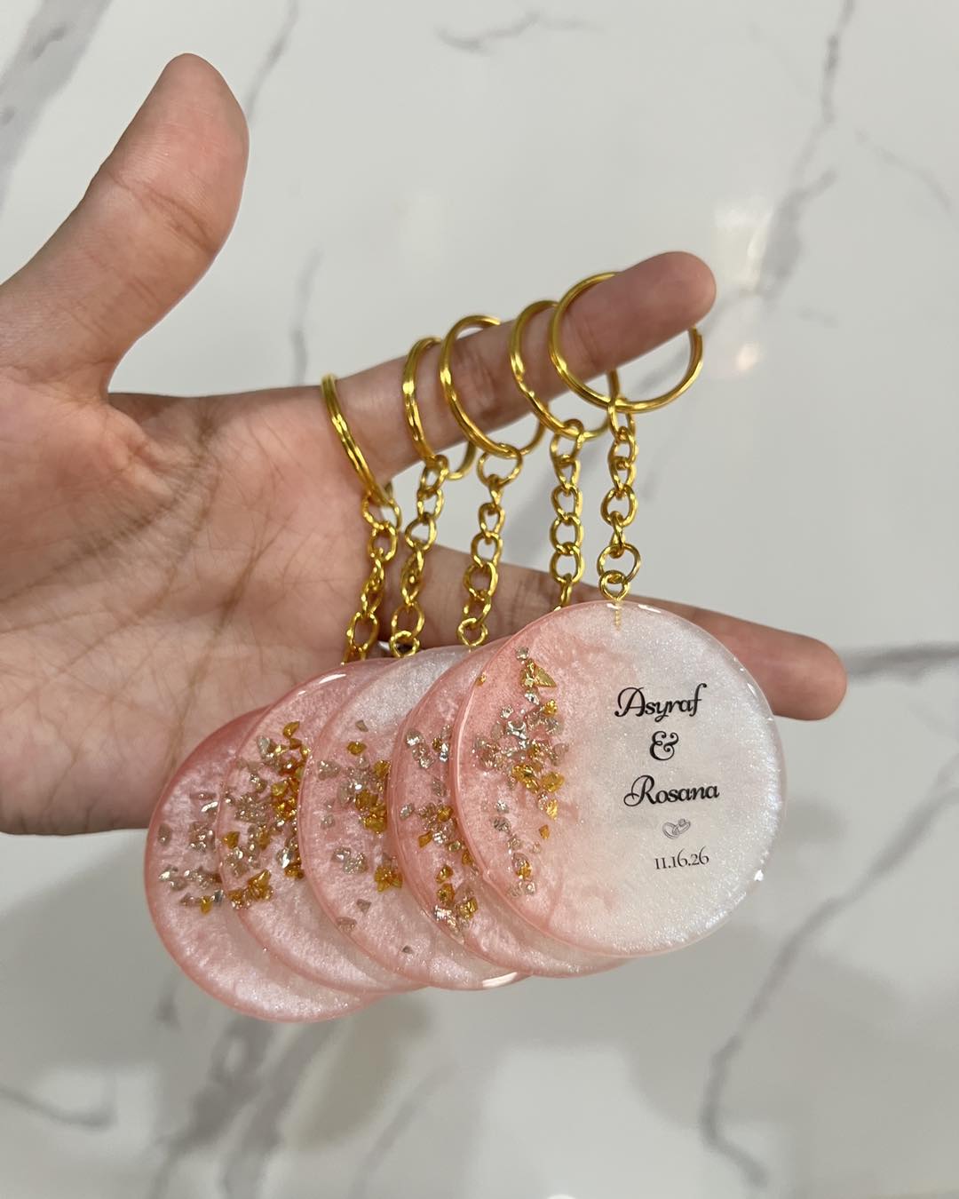 Resin Circle Keychain