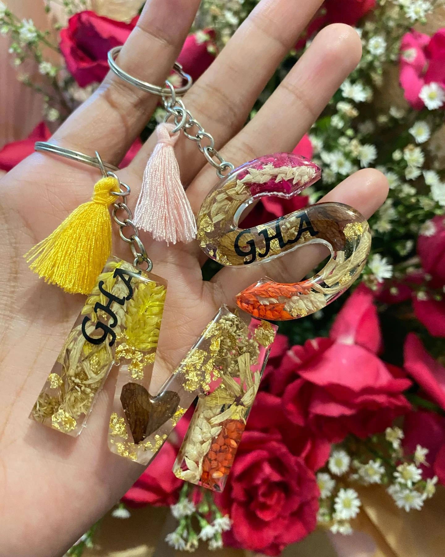 Initial / Number Resin Keychain
