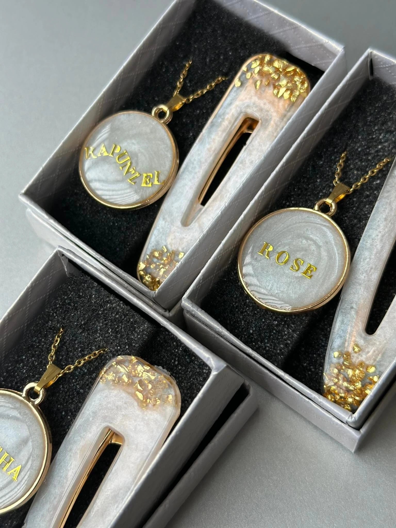 Necklace & Hairclip Bridesmaid Gift
